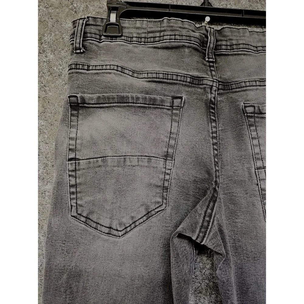 Black Pike Distressed Mens Skinny Jeans, Washed Black, Size 32